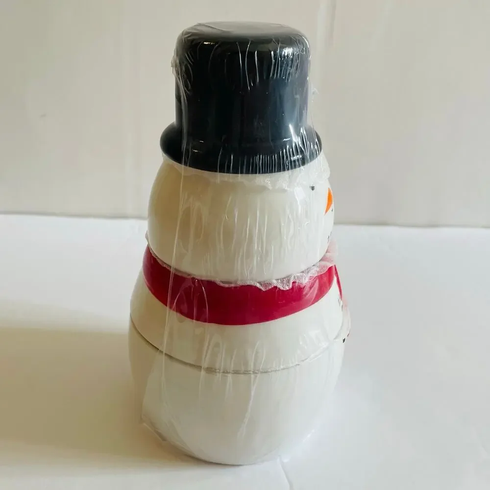 Target Christmas Snowman‎ Ceramic Stacking Measuring Cups & Double Oven Mitt